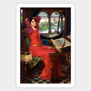 John William Waterhouse Art Print 1916 I am Half-Sick of Shadows said the Lady of Shalott Tennyson Poem Sticker